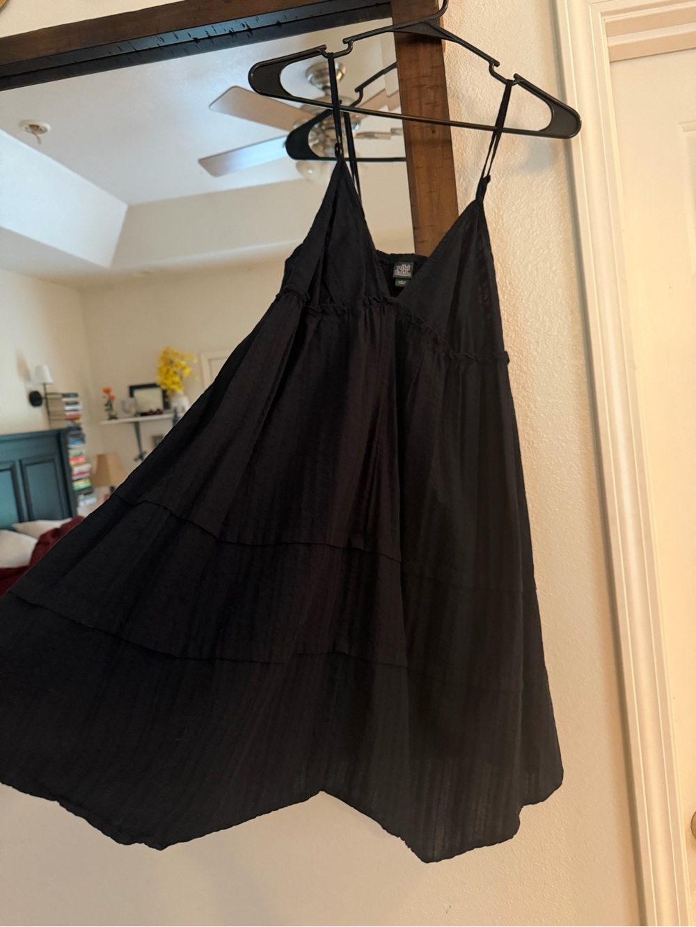wild fable Black Spaghetti-Strap Tiered Mini Dress-never worn
